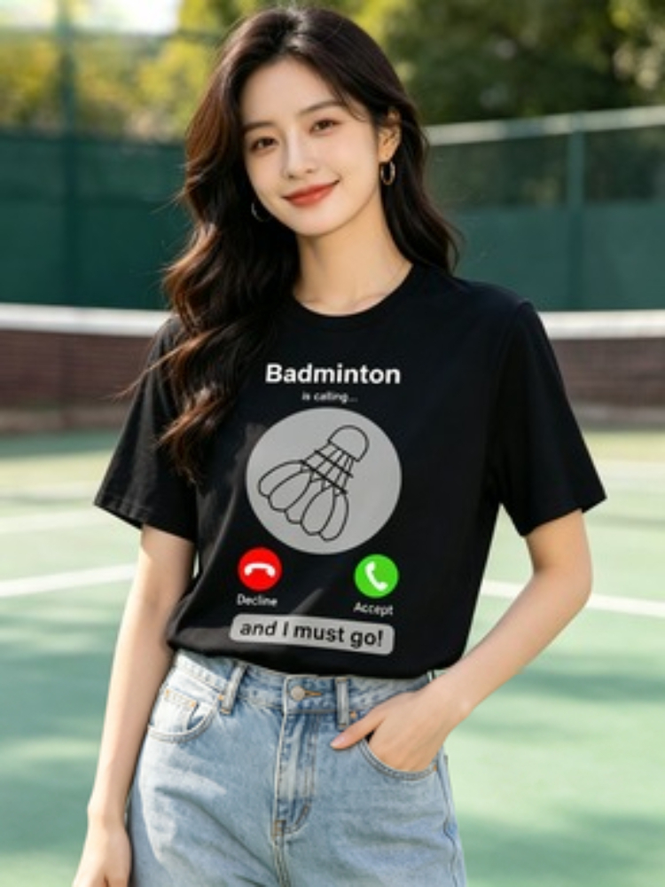 Women's Fun Badminton T-Shirt  - Badminton Quotes Short 评论和价格