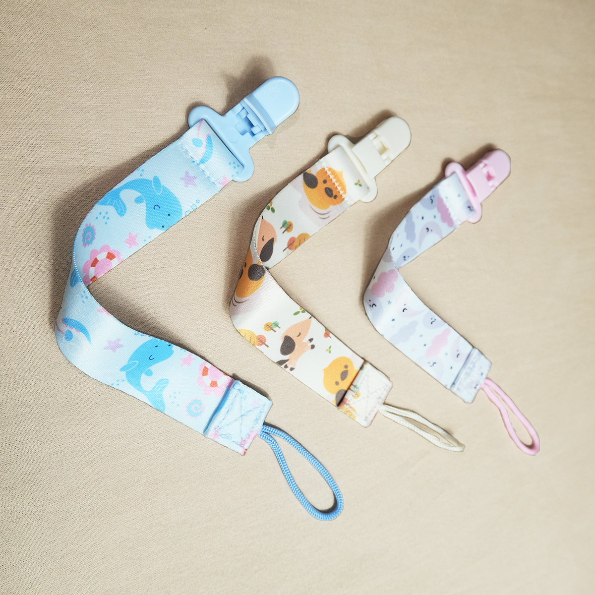 3PCS cartoon printed baby paci - String Tension Clip 评论和价格