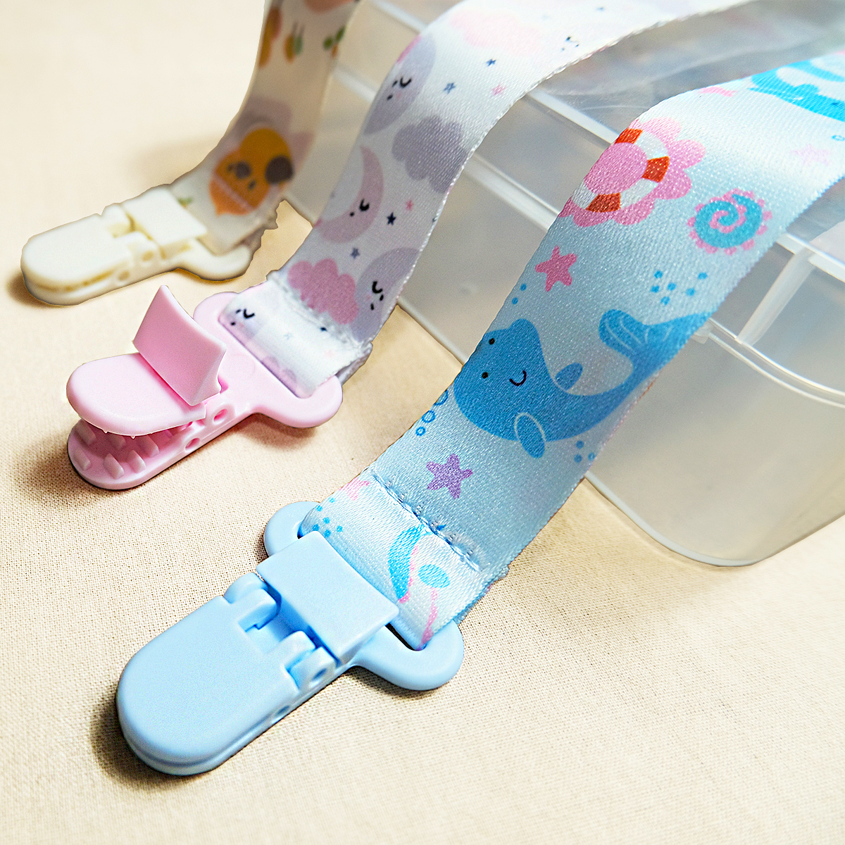 3PCS cartoon printed baby paci - String Tension Clip 评论和价格
